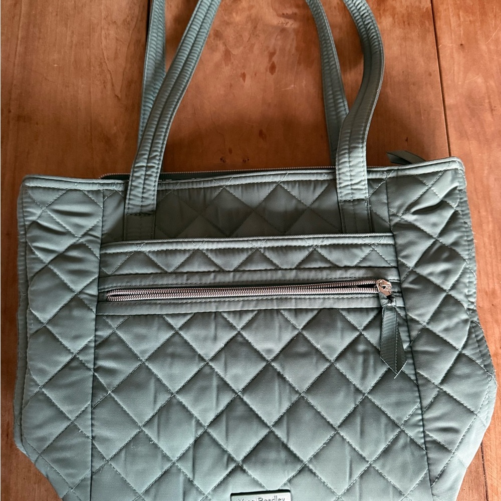 Vera Bradley Small Vera Tote Performance Twill Olive Leaf EEUC